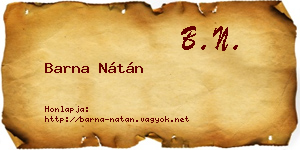 Barna Nátán névjegykártya