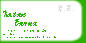 natan barna business card